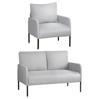 Artiss Armchair 4 Seater Sofa Set Pillow Gery Kane - Mekamart Australia