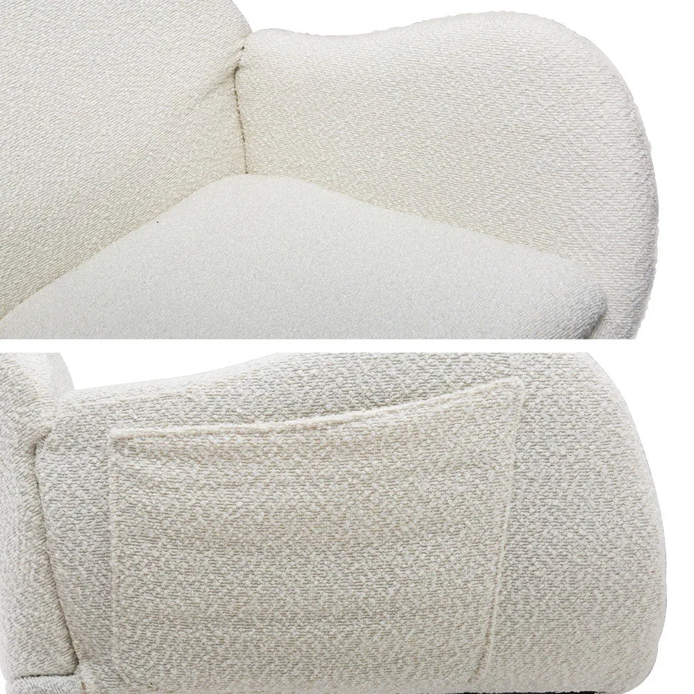 Artiss Rocking Chair Armchair Pillow Boucle White - Mekamart Australia
