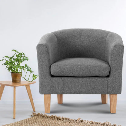 Artiss Abby Fabric Armchair - Grey - Mekamart Australia