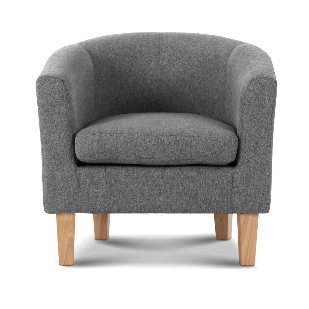 Artiss Abby Fabric Armchair - Grey - Mekamart Australia