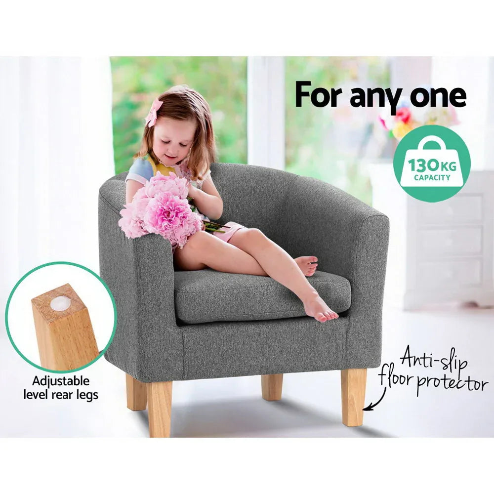 Artiss Abby Fabric Armchair - Grey - Mekamart Australia
