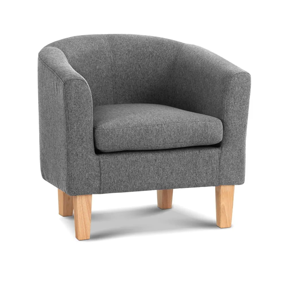 Artiss Abby Fabric Armchair - Grey - Mekamart Australia