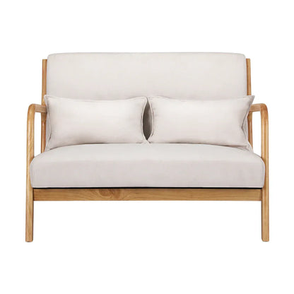 Artiss Armchair Lounge Chair Accent Armchairs Couch Sofa Loveseat Beige Wood - Mekamart Australia