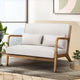 Artiss Armchair Lounge Chair Accent Armchairs Couch Sofa Loveseat Beige Wood - Mekamart Australia
