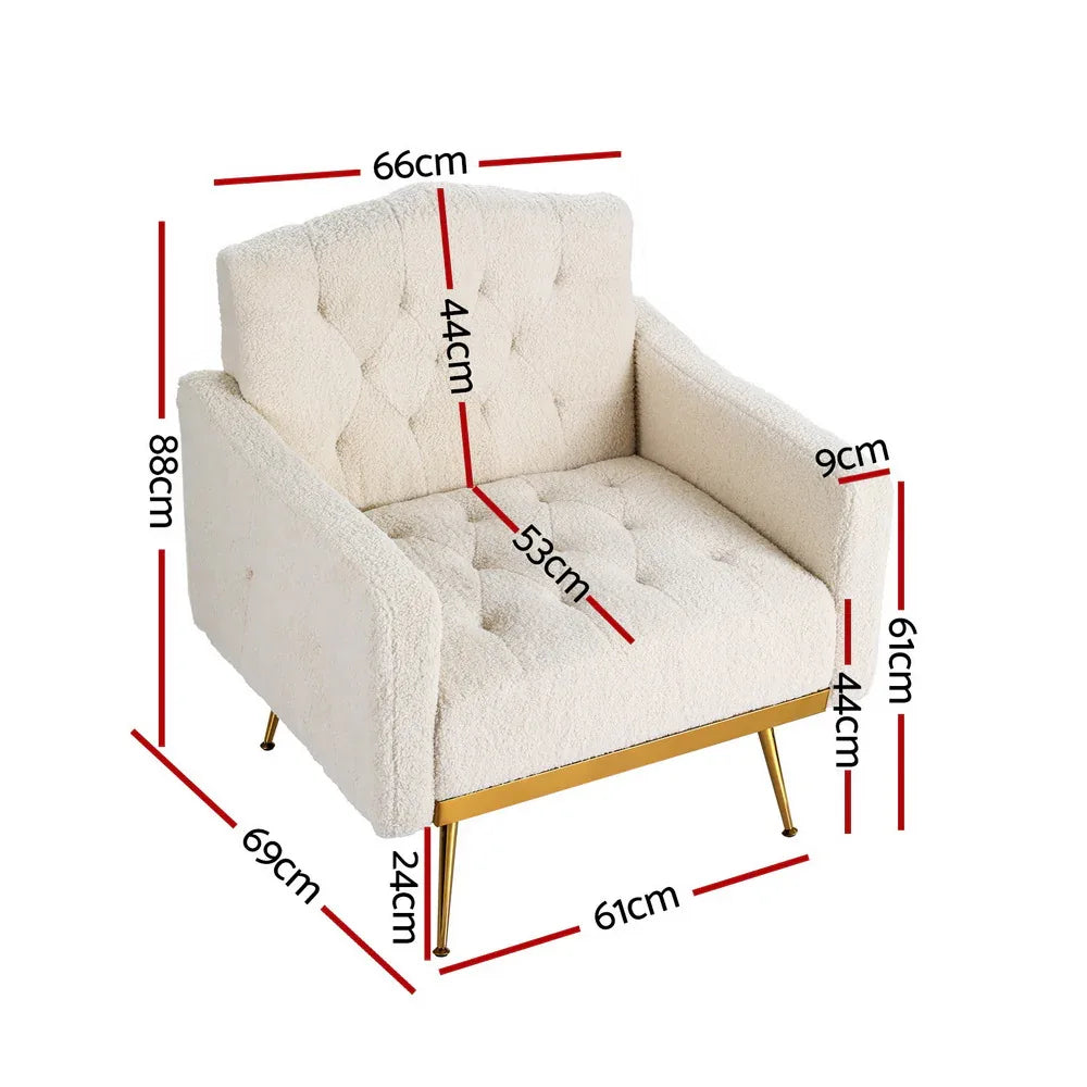 Artiss Armchair Boucle Beige Nicole - Mekamart Australia