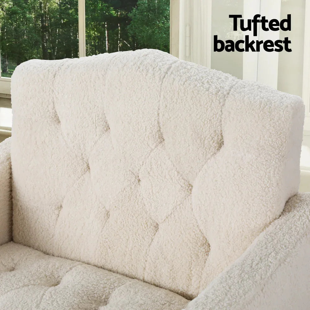 Artiss Armchair Boucle Beige Nicole - Mekamart Australia