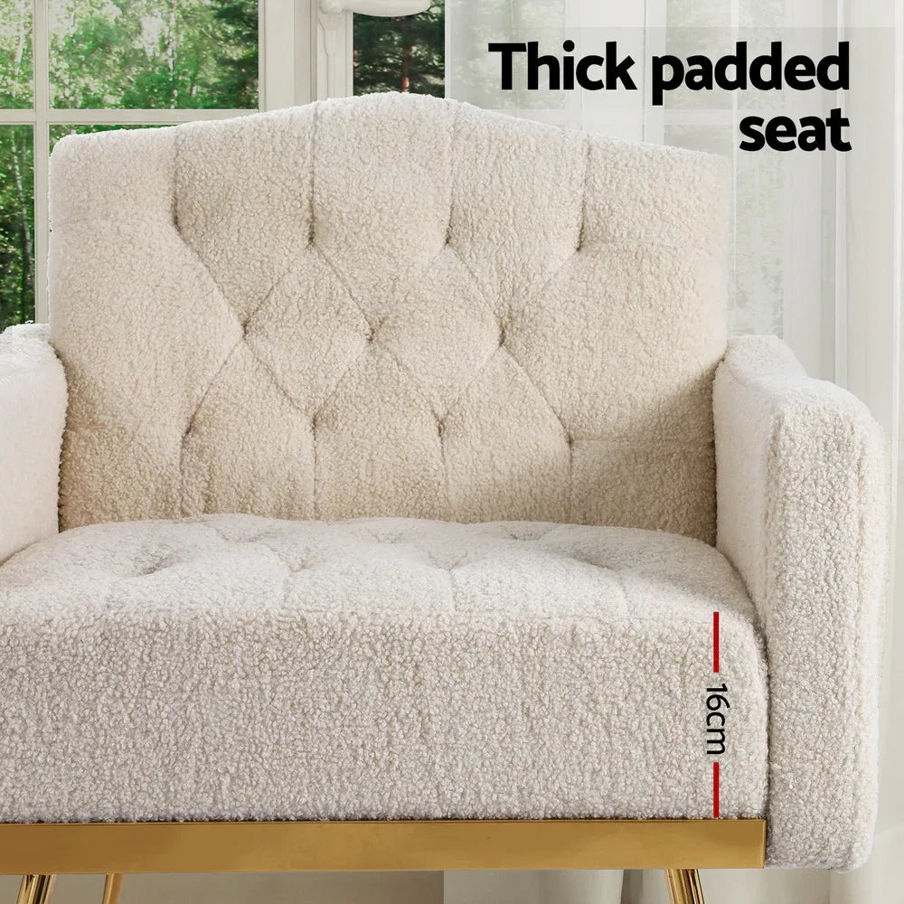 Artiss Armchair Boucle Beige Nicole - Mekamart Australia