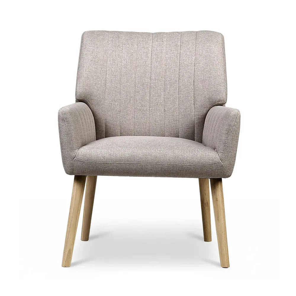 Artiss 2X Armchair Faux Fabric Beige - Mekamart Australia