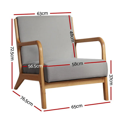 Artiss Armchair Fabric Light Grey - Mekamart Australia