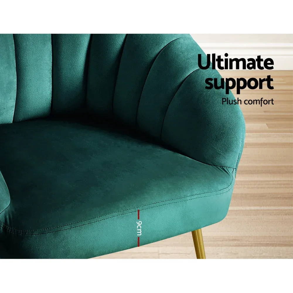 Artiss Armchair Velvet Green Eloise - Mekamart Australia