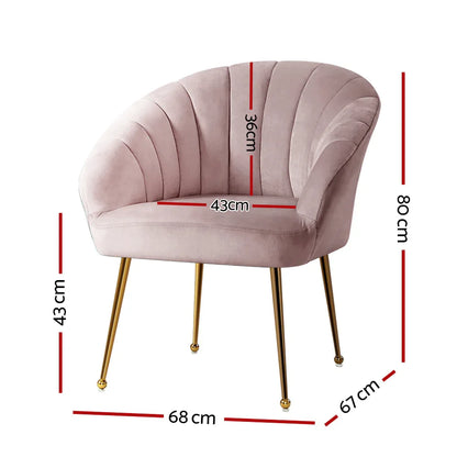 Artiss Armchair Velvet Pink Eloise - Mekamart Australia