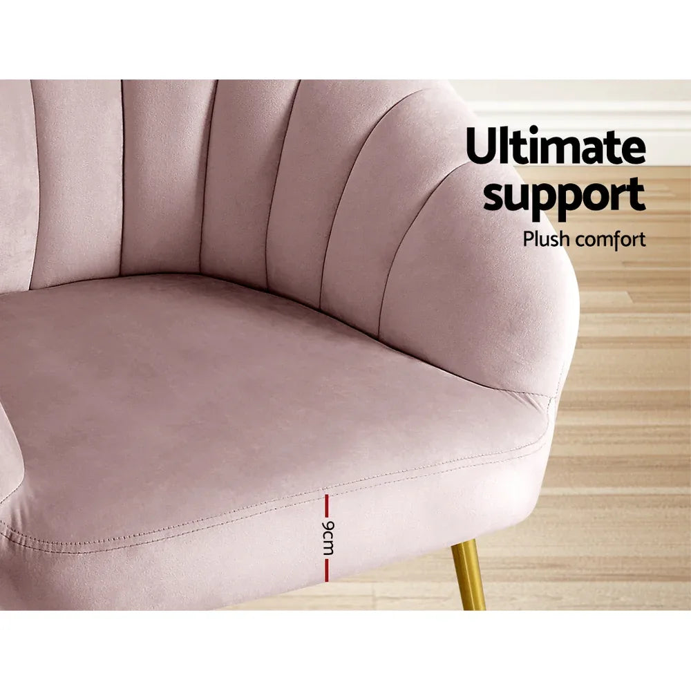Artiss Armchair Velvet Pink Eloise - Mekamart Australia