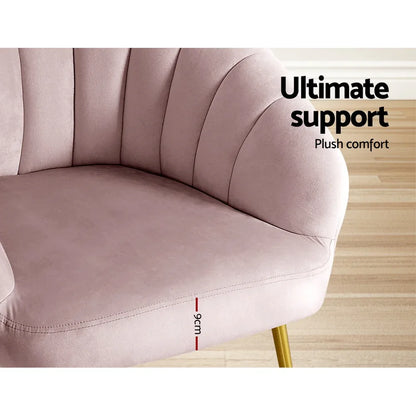 Artiss Armchair Velvet Pink Eloise - Mekamart Australia