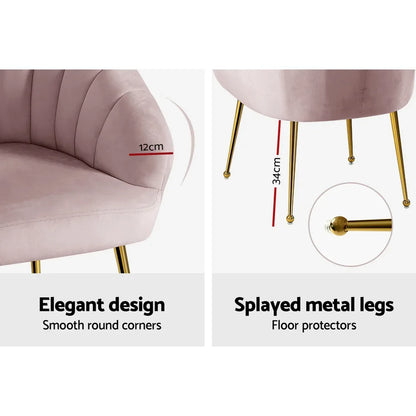 Artiss Armchair Velvet Pink Eloise - Mekamart Australia
