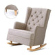 Artiss Rocking Chair Armchair Linen Fabric Beige Gaia - Mekamart Australia
