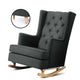 Artiss Rocking Chair Armchair Linen Fabric Charcoal Gaia - Mekamart Australia