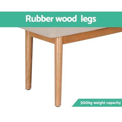 Artiss Dining Bench Upholstery Seat Wooden Chair 106cm - Mekamart Australia