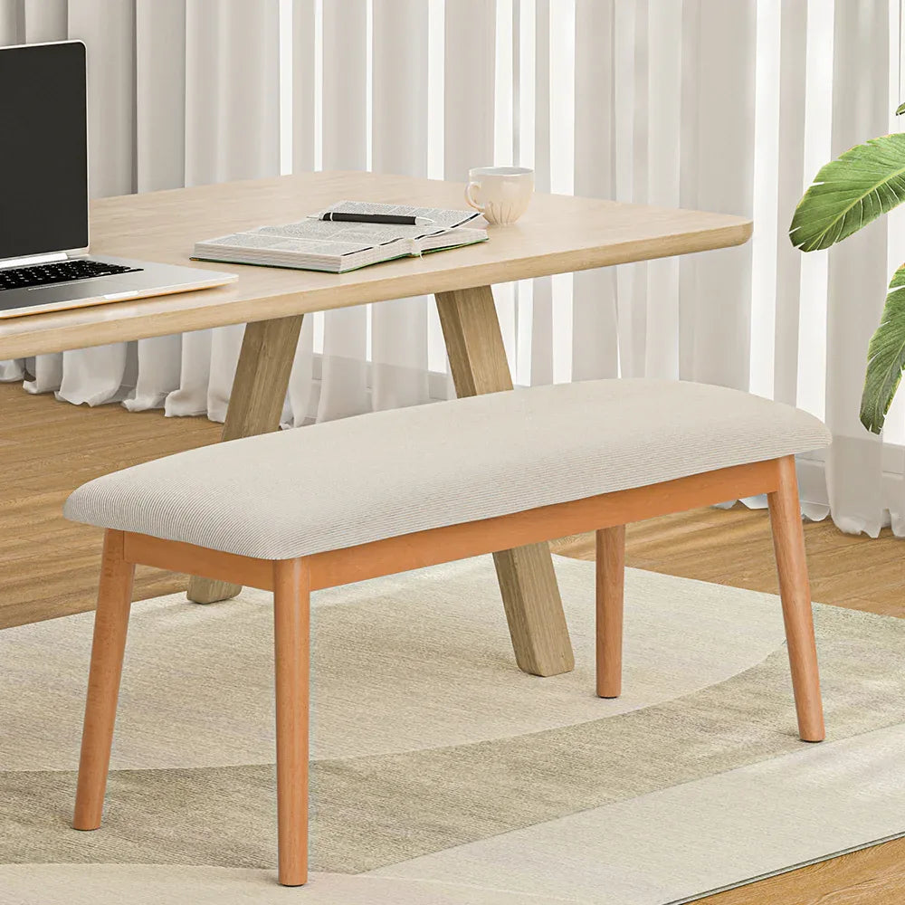 Artiss Dining Bench Upholstery Seat Wooden Chair 106cm - Mekamart Australia