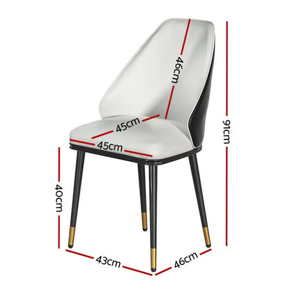 Artiss Dining Chairs Set of 4 Leather Seat Beige and Black - Mekamart Australia