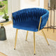 Artiss Dining Chair Velvet Weaving Armchair Blue - Mekamart Australia