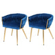 1 Set of 2 Artiss Dining Chairs Velvet Weaving Armchair Blue - Mekamart Australia