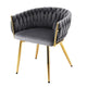 Artiss 1x Dining Chair Armchair Cafe Kitchen Lounge Chairs Velvet Weaving Grey - Mekamart Australia