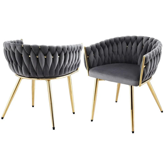 1 Set of 2 Artiss Dining Chairs Velvet Armchair Grey - Mekamart Australia