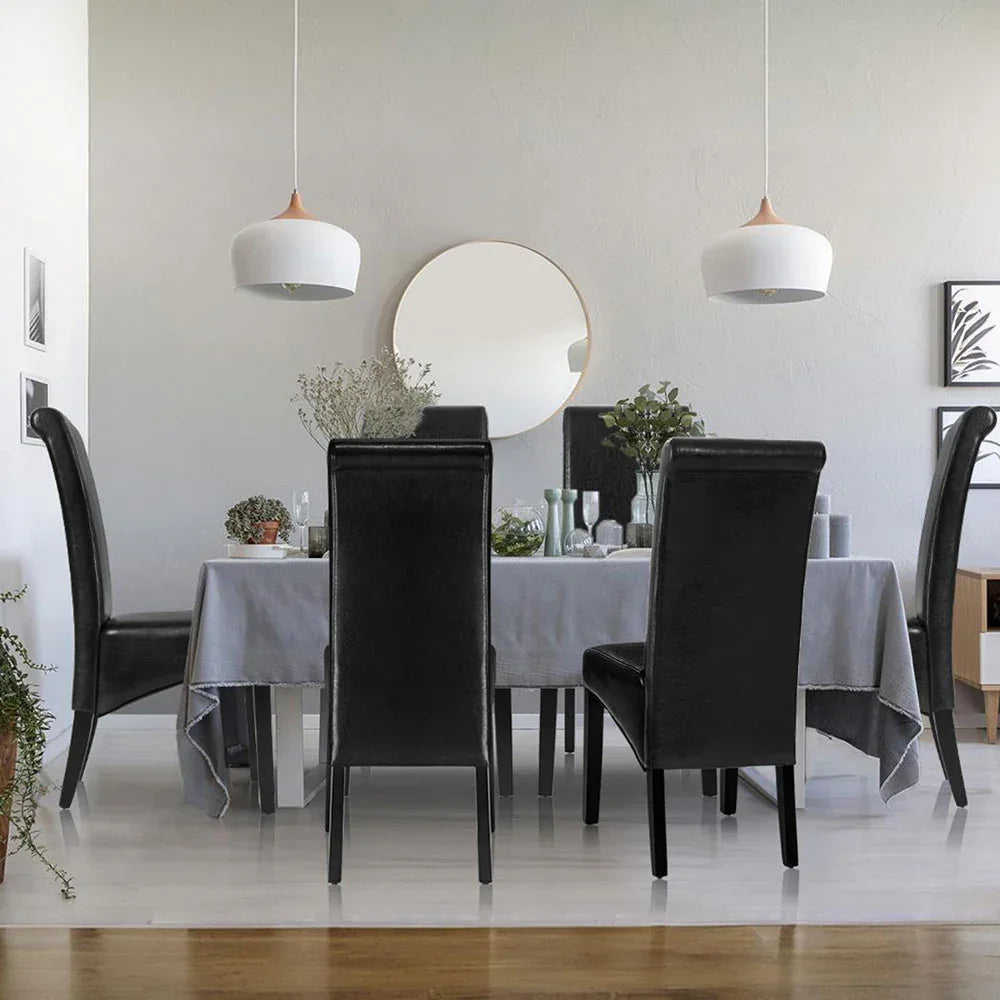 Artiss Dining Chairs Set of 2 Leather Parsons Chair Black - Mekamart Australia