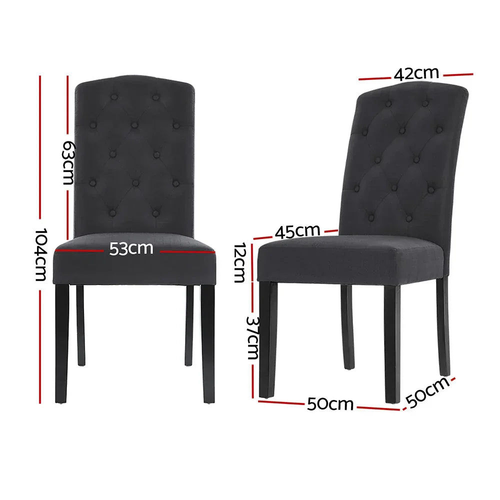 Artiss Dining Chairs Set of 4 Linen Parsons Chair Dark Grey - Mekamart Australia