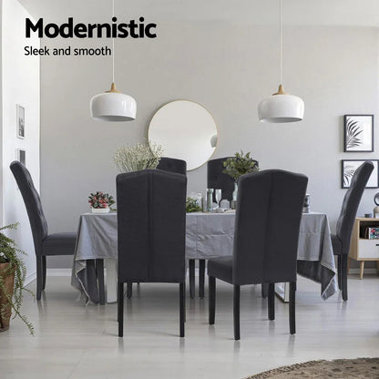 Artiss Dining Chairs Set of 4 Linen Parsons Chair Dark Grey - Mekamart Australia