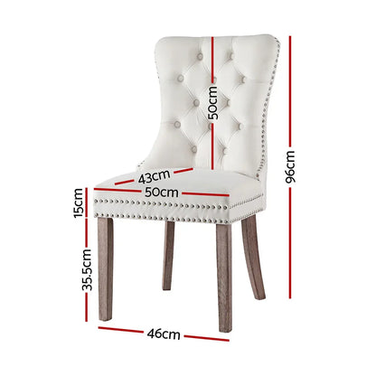 1 Set of 2 Artiss Dining Chairs Beige Velvet - Mekamart Australia