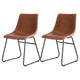 Artiss 2x Dining Chairs Retro PU Leather Kitchen Lounge Cafe Accent Chair Brown - Mekamart Australia