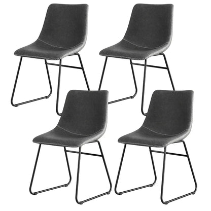 Artiss 4x Dining Chairs Retro PU Leather Kitchen Lounge Cafe Accent Chair Grey - Mekamart Australia