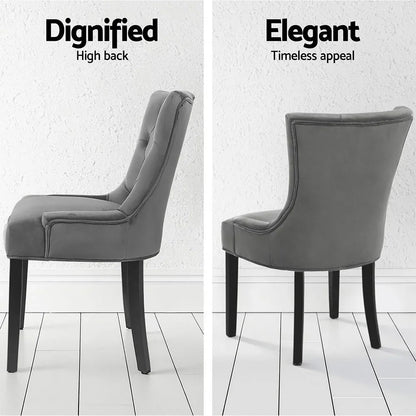 Artiss Dining Chairs Set of 4 Velvet French Provincial Grey - Mekamart Australia