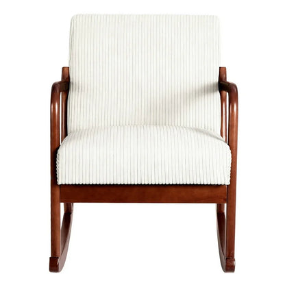 Artiss Rocking Armchair Nursing Chair Corduroy Beige - Mekamart Australia