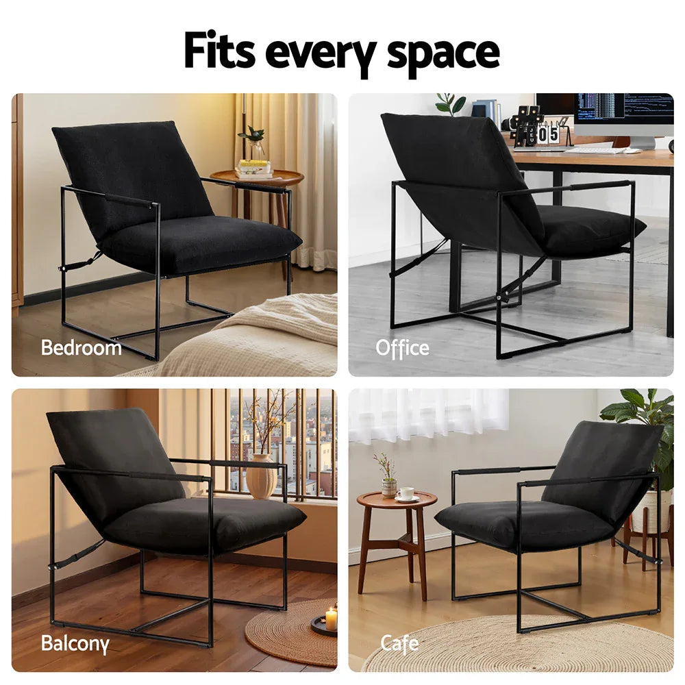Artiss Armchair Lounge Chair Sling Black - Mekamart Australia
