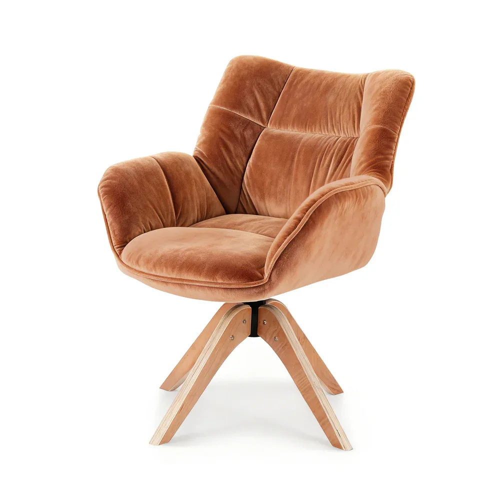 Artiss Swivel Chair Armchair Nursing Velvet Brown - Mekamart Australia