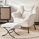Artiss Armchair Accent Chair Ottoman Lounge Footrest Velvet White - Mekamart Australia