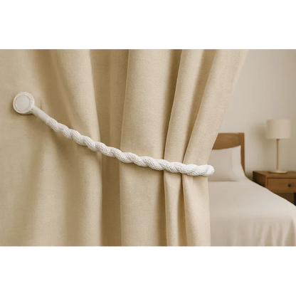 Magnetic weaved rope tieback Off White - Mekamart Australia
