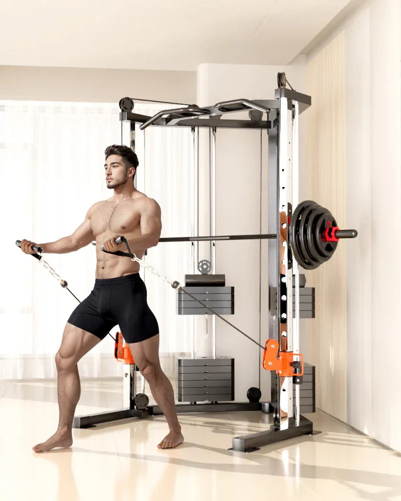 SmartFit C3 Max multi functional trainer smith machine with 130kgs pin loaded weights Machine with attachment - Mekamart Australia