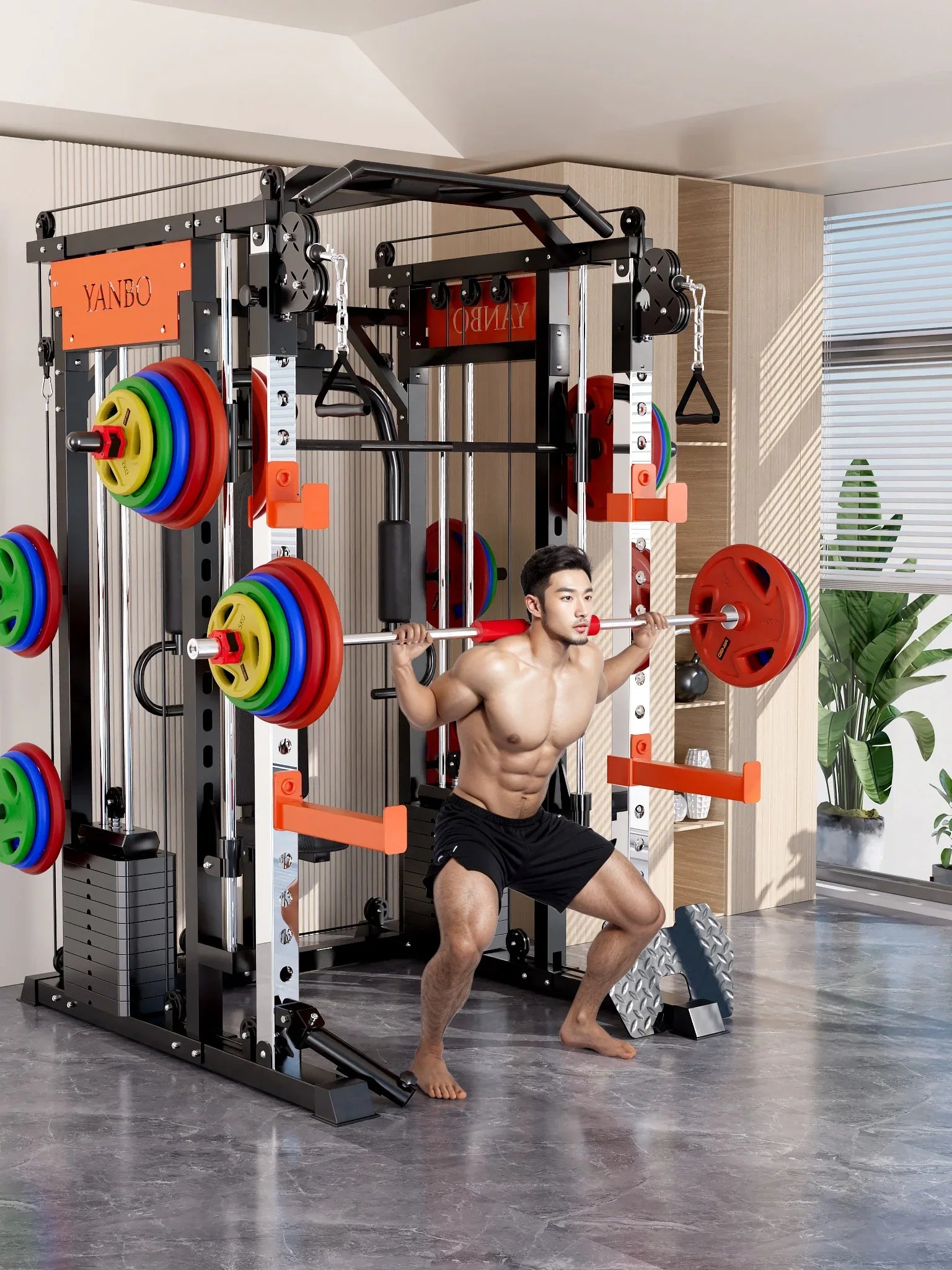 130kgs pin loaded SmartFit M1 Ultra Leg Press and Chest Fly Multi Functional Training Smith Machine Home Gym - Mekamart Australia