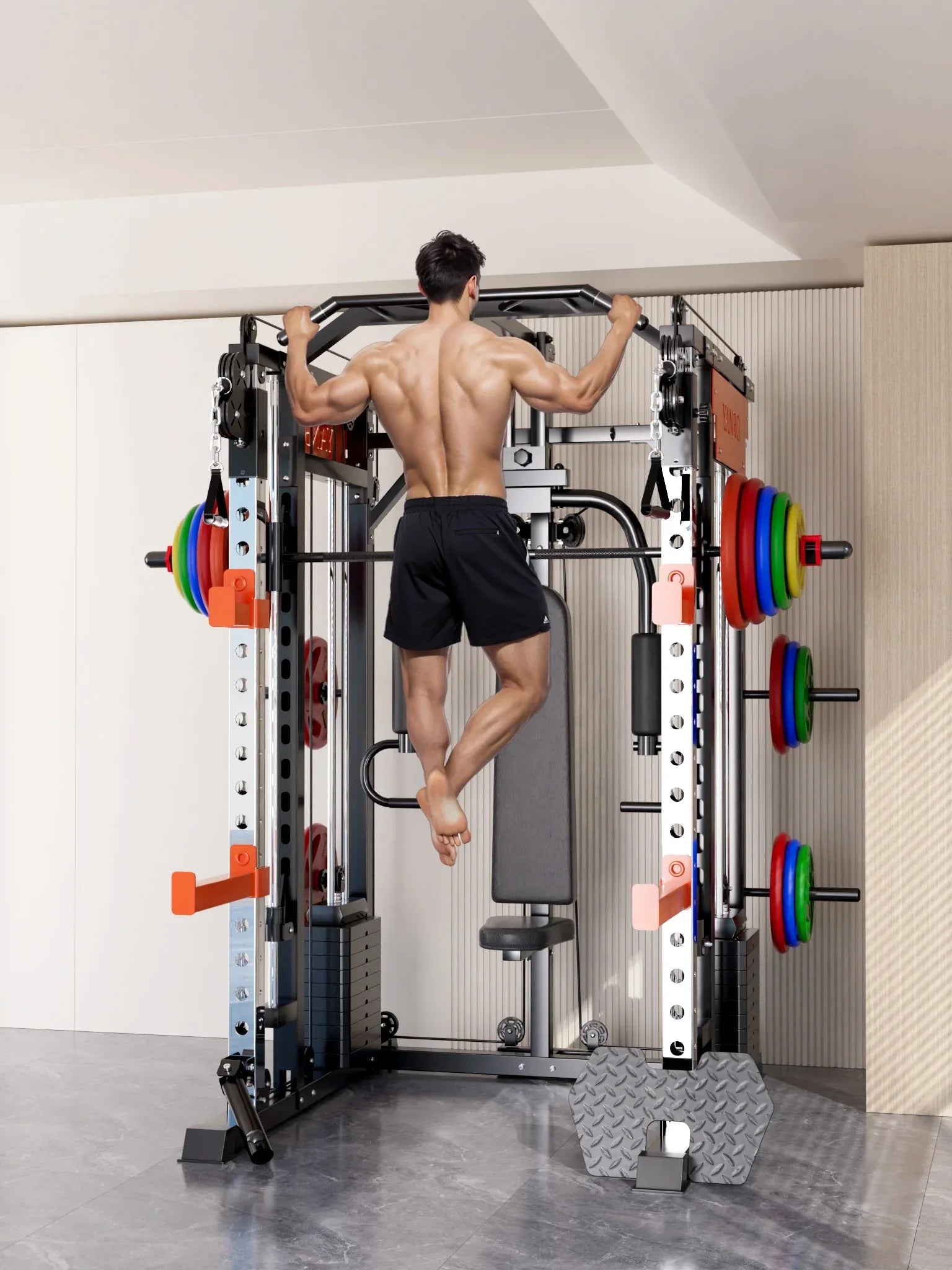 130kgs pin loaded SmartFit M1 Ultra Leg Press and Chest Fly Multi Functional Training Smith Machine Home Gym - Mekamart Australia