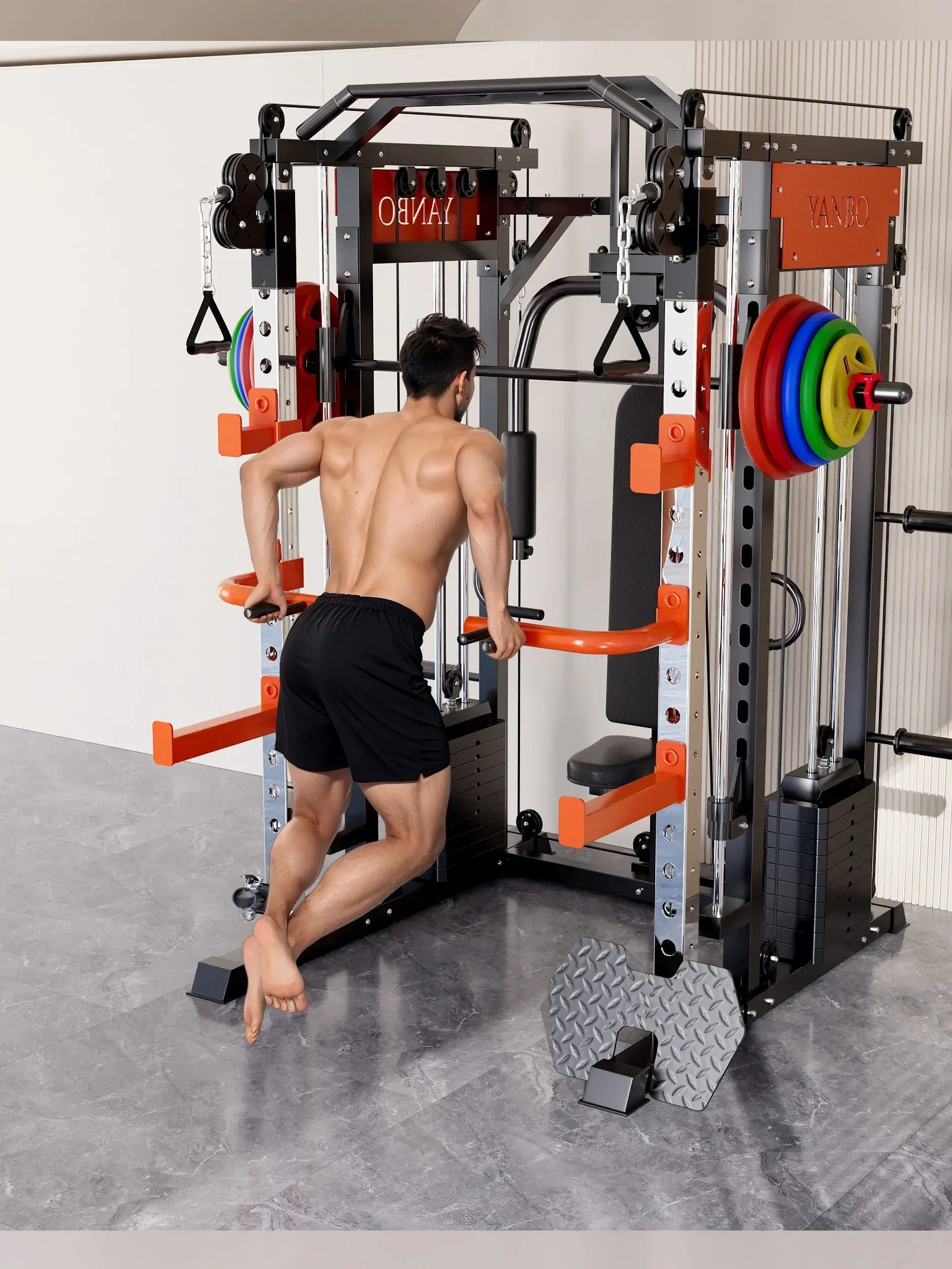130kgs pin loaded SmartFit M1 Ultra Leg Press and Chest Fly Multi Functional Training Smith Machine Home Gym - Mekamart Australia
