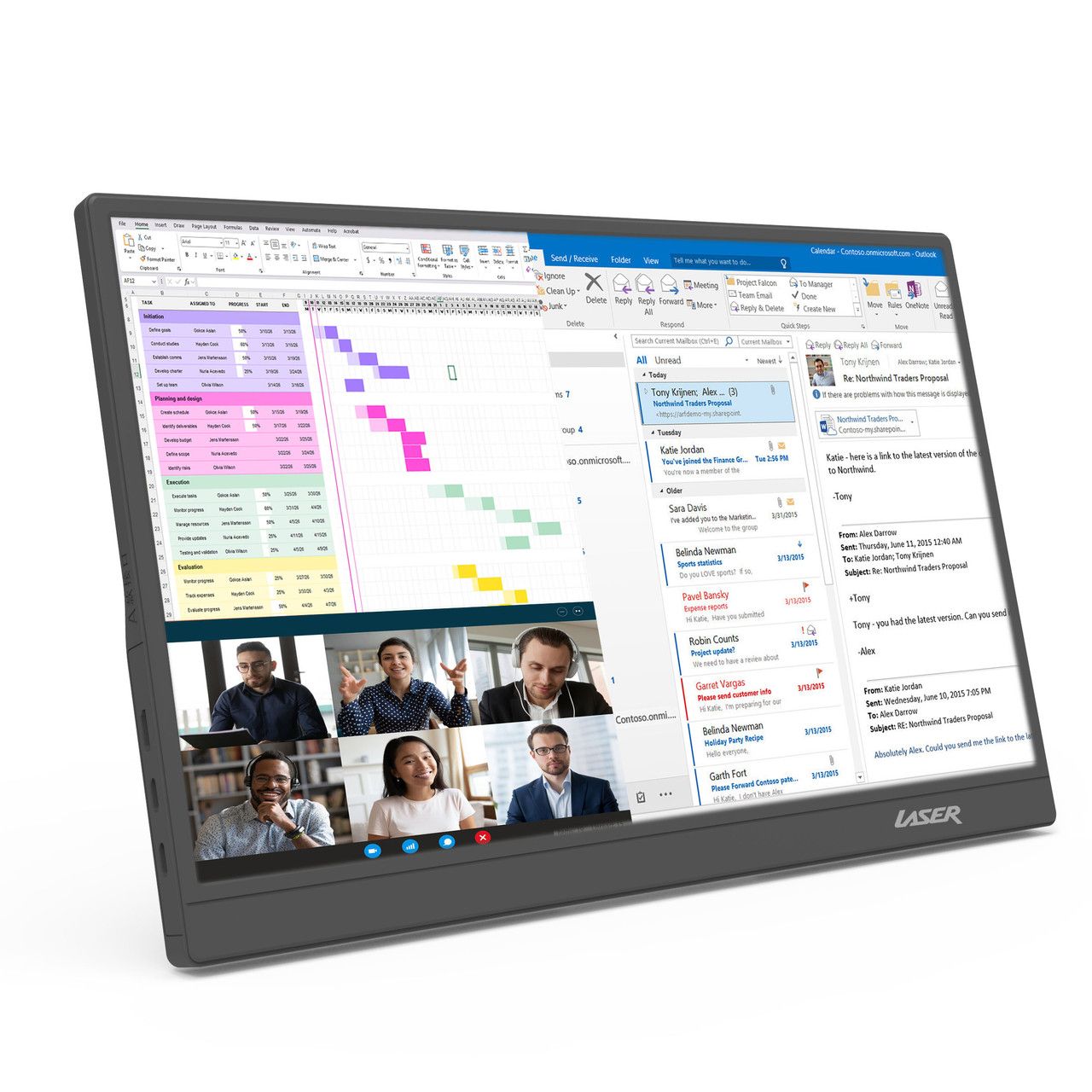 Laser 15.6 Inch Portable Monitor with USB-C and HDMI
