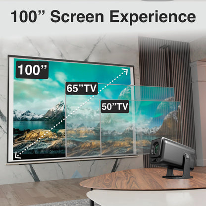 Laser 1080p Android Multi-Angle LED Projector Black