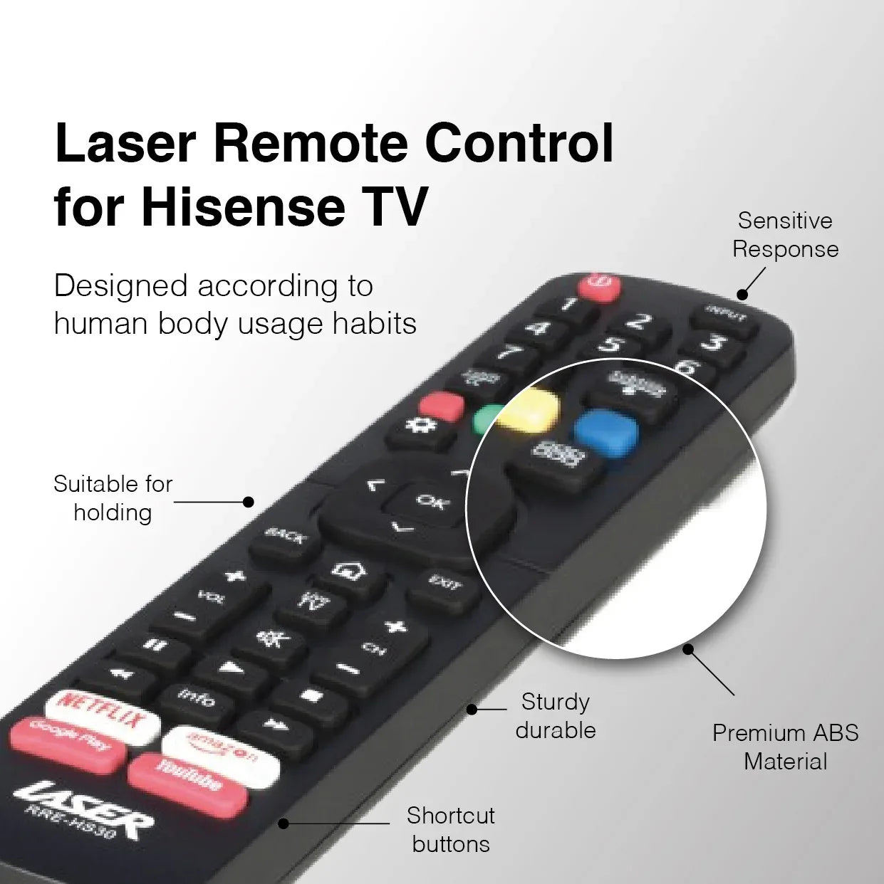 Laser Remote Control for Hisense TV Black - Mekamart Australia