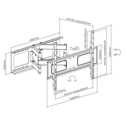 Large Full Motion TV Wall Mount 32 inches - 70 inches Panels - Mekamart Australia