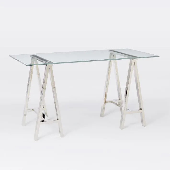 Stainless Steel & Glass Venus Office Desk Table - Mekamart Australia