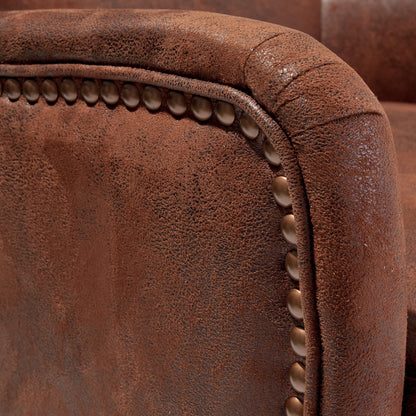 Salerno Brown Microfibre High Back Armchair - Mekamart Australia