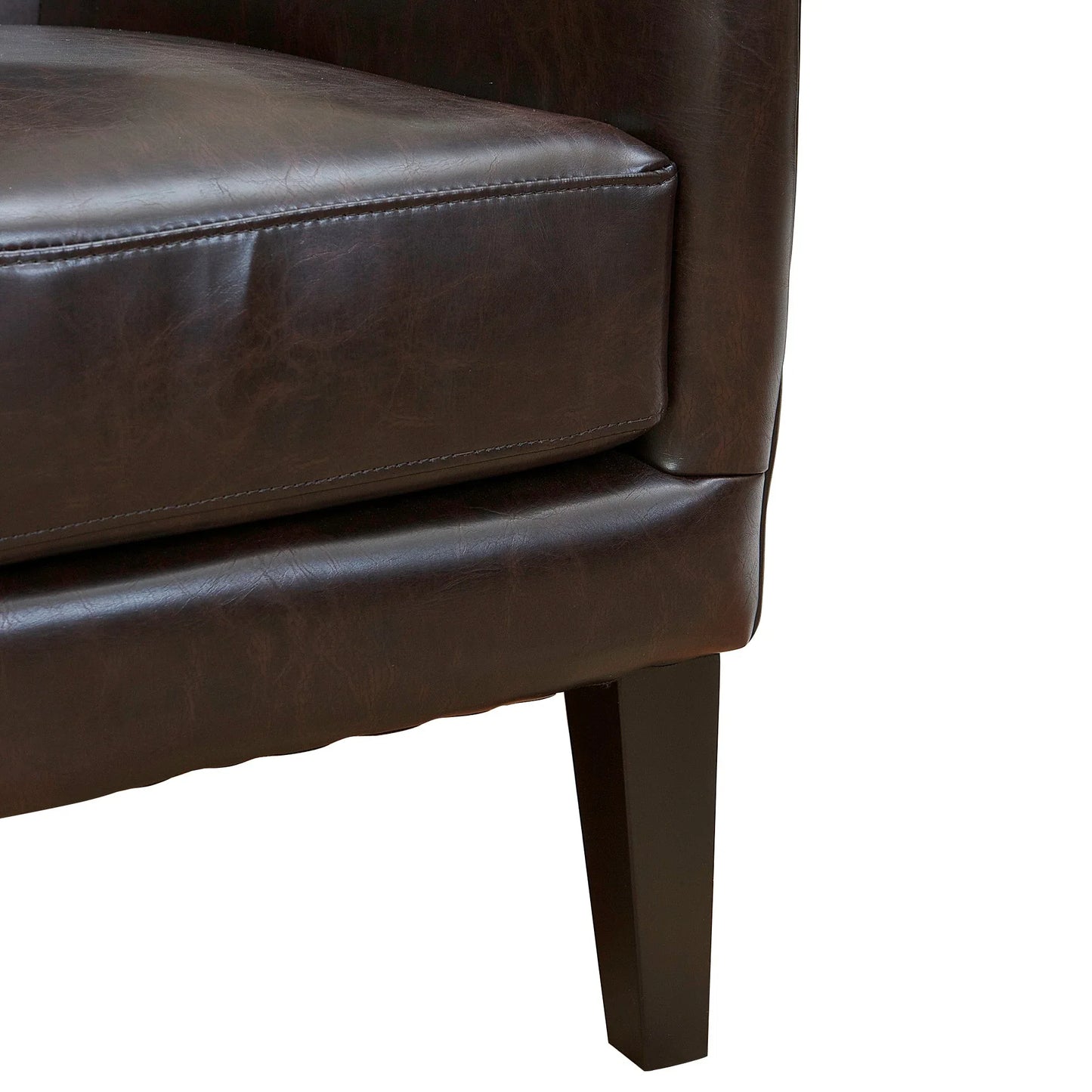 Vintage Brown Bonded Leather High Back Armchair - Mekamart Australia